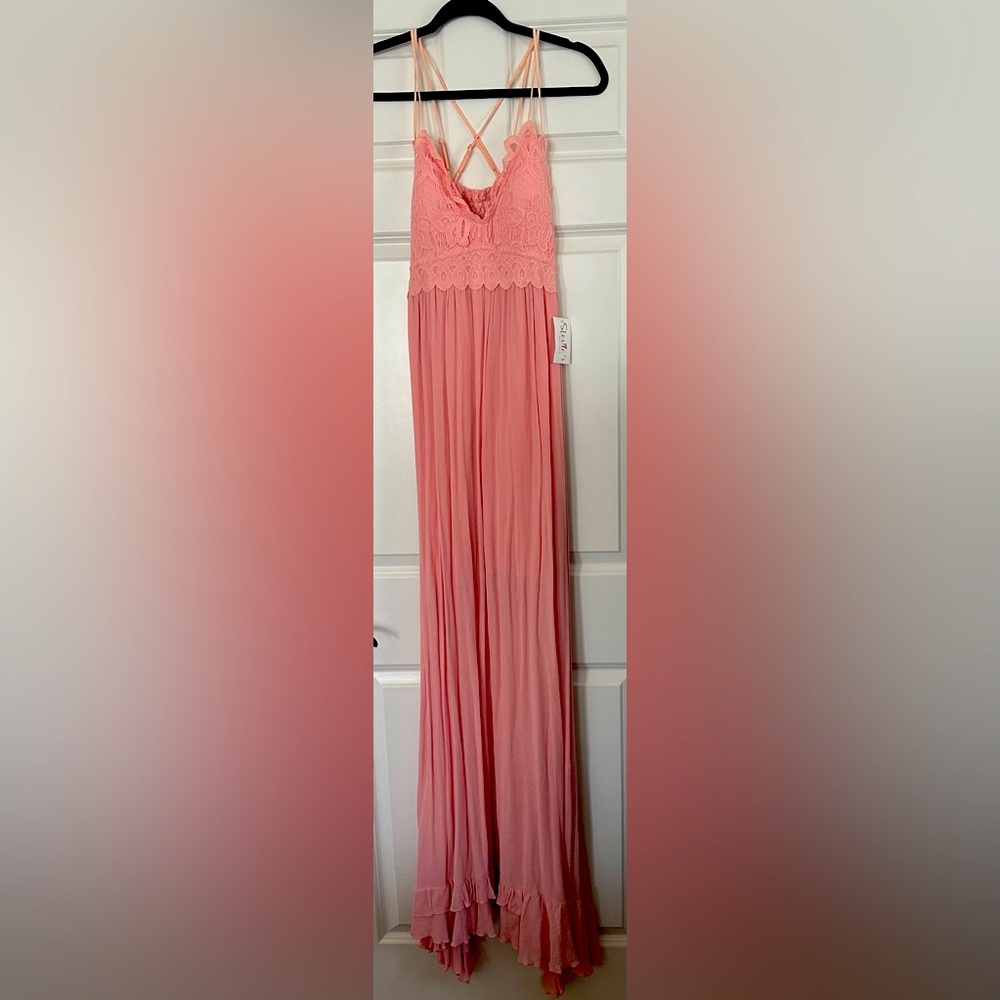 Brand new, beautiful pink lace, summer maxi dress.